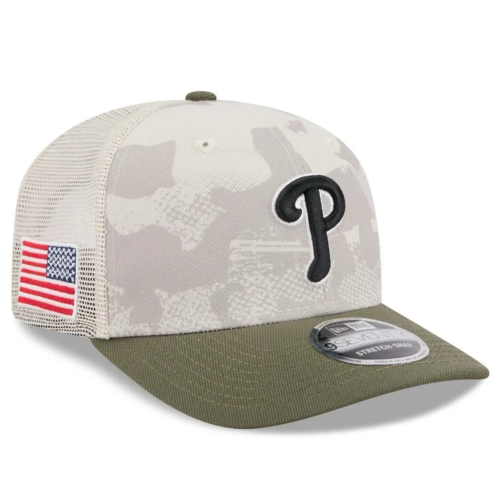 New Era Youth Philadelphia Phillies Khaki Armed Forces‎ Day 2025 9Forty